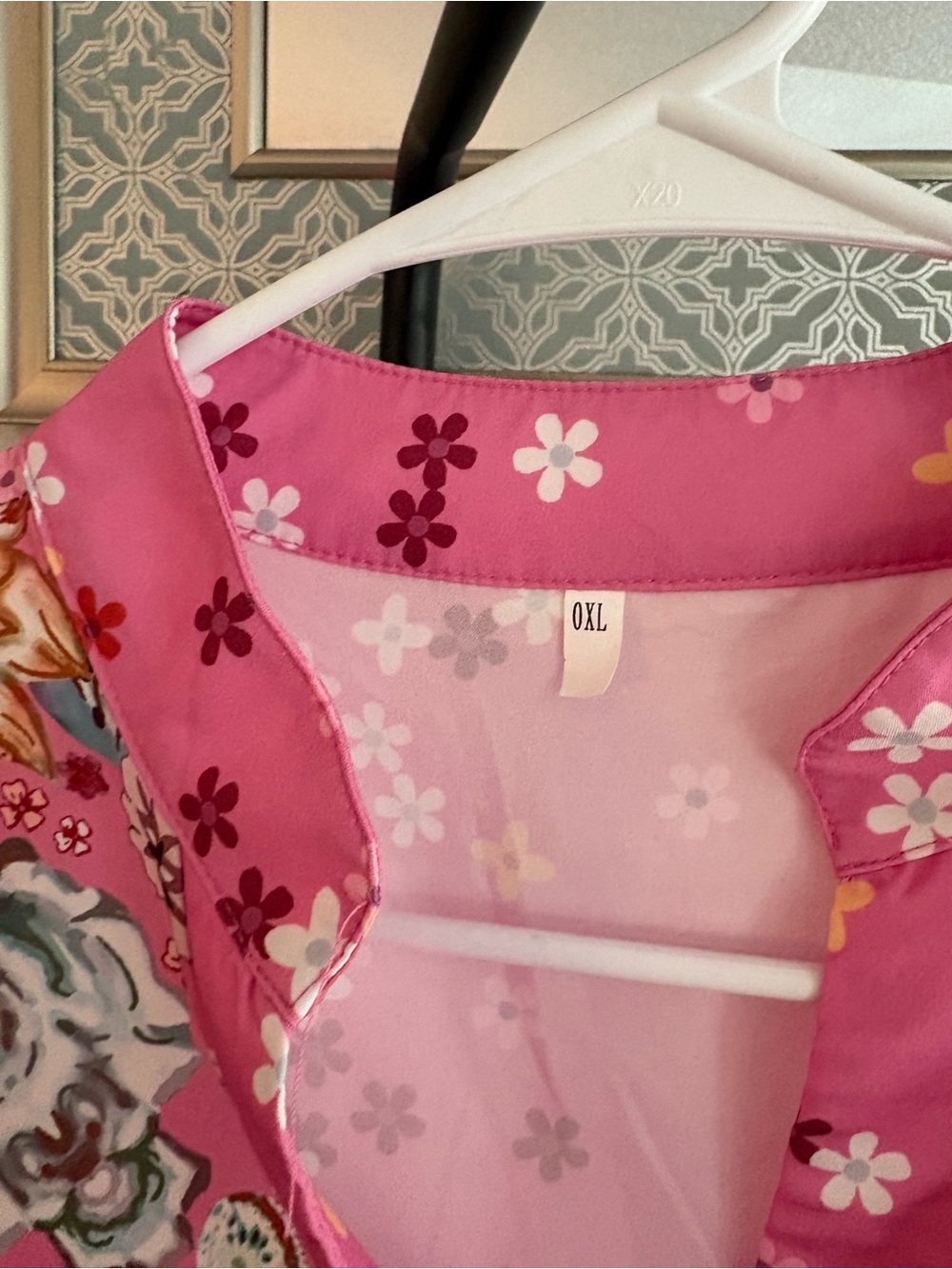 Pink Floral Tiered Babydoll Dress Tunic – Size 0XL - Picture 4 of 5